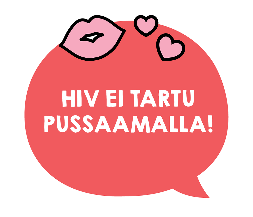 Hiv ei tartu pussaamalla!